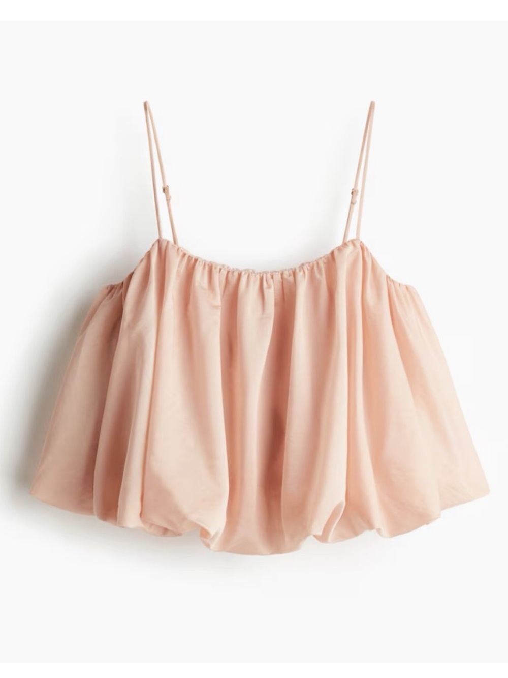 H&M Blush Pink Spaghetti Strap Bubble Hem Top